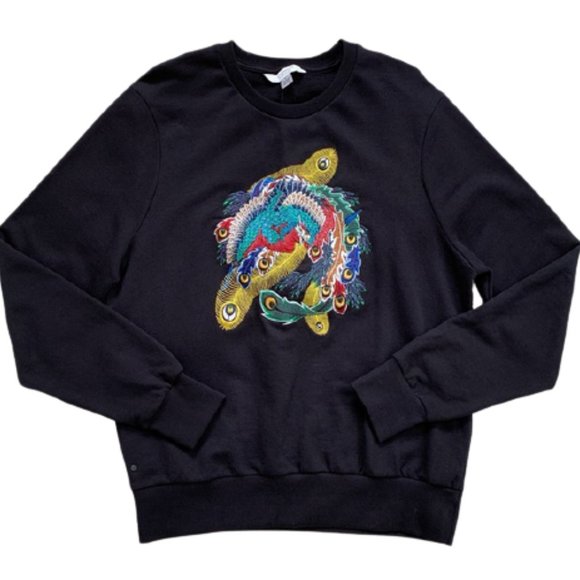 Eleven Paris Nolan Embroidered Feather Sweatshirt - Black/Multi - L - Picture 4 of 10